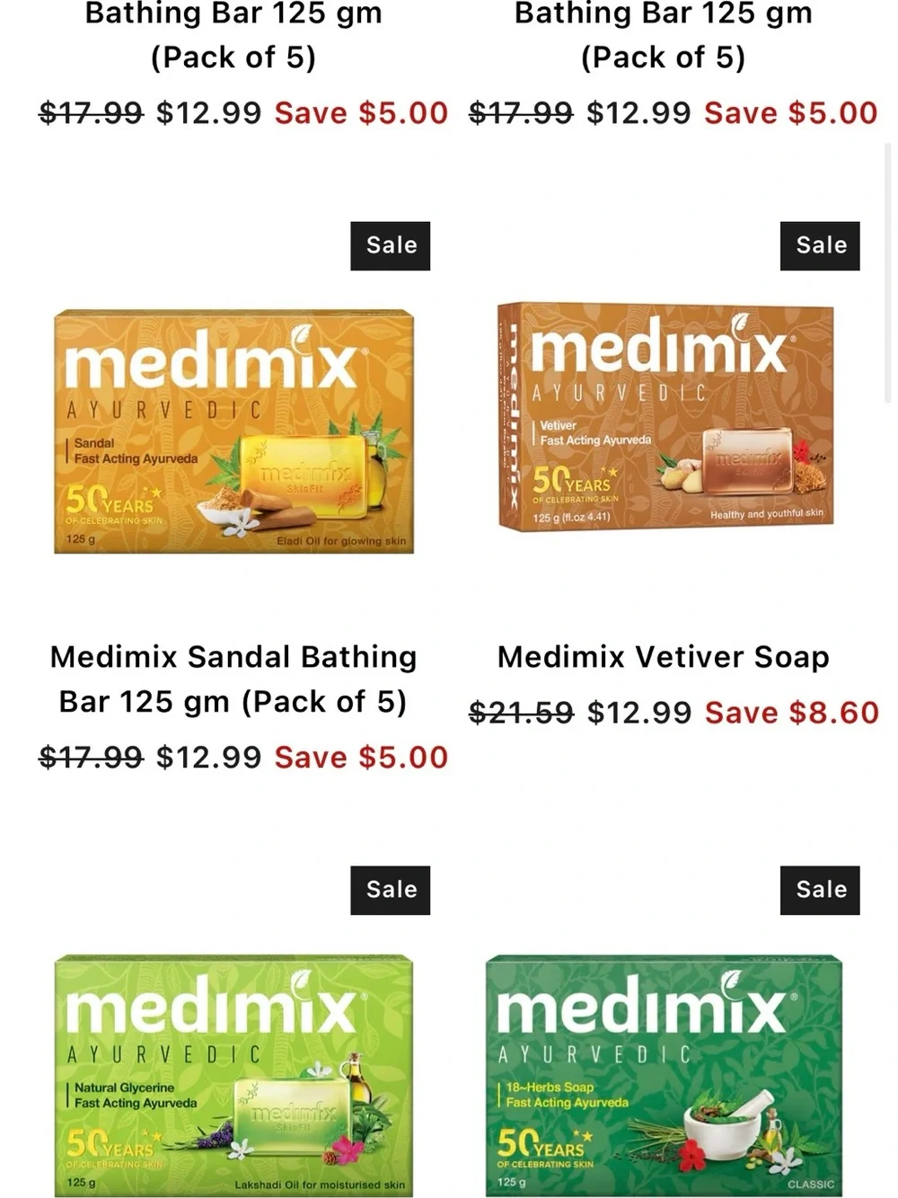Brand new unopened Medimix Ayurvedic bathing bar*4